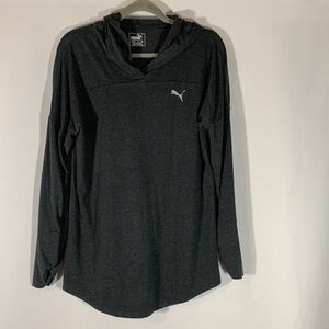 Puma Grey Logo Hooded Sweater Top
